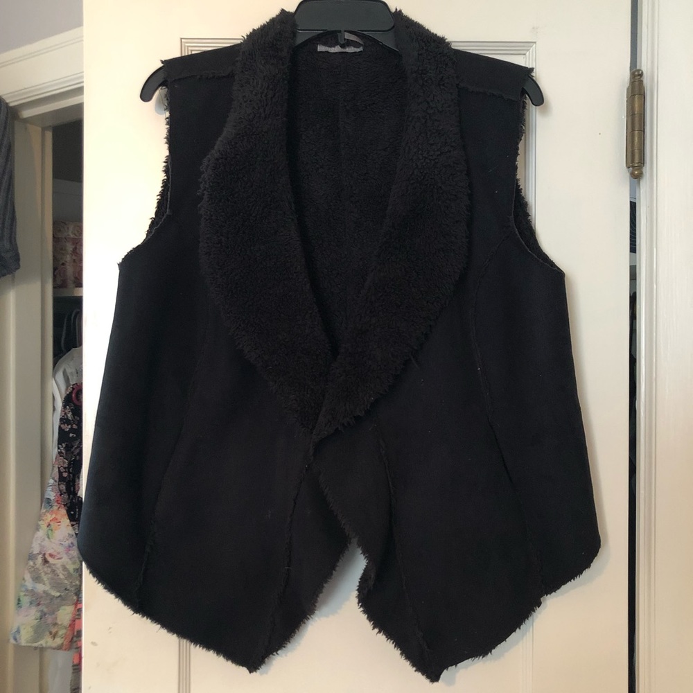 Black Soft Leather Vest